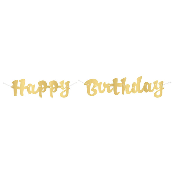 Banner Kit - Gold Script "Happy Birthday"