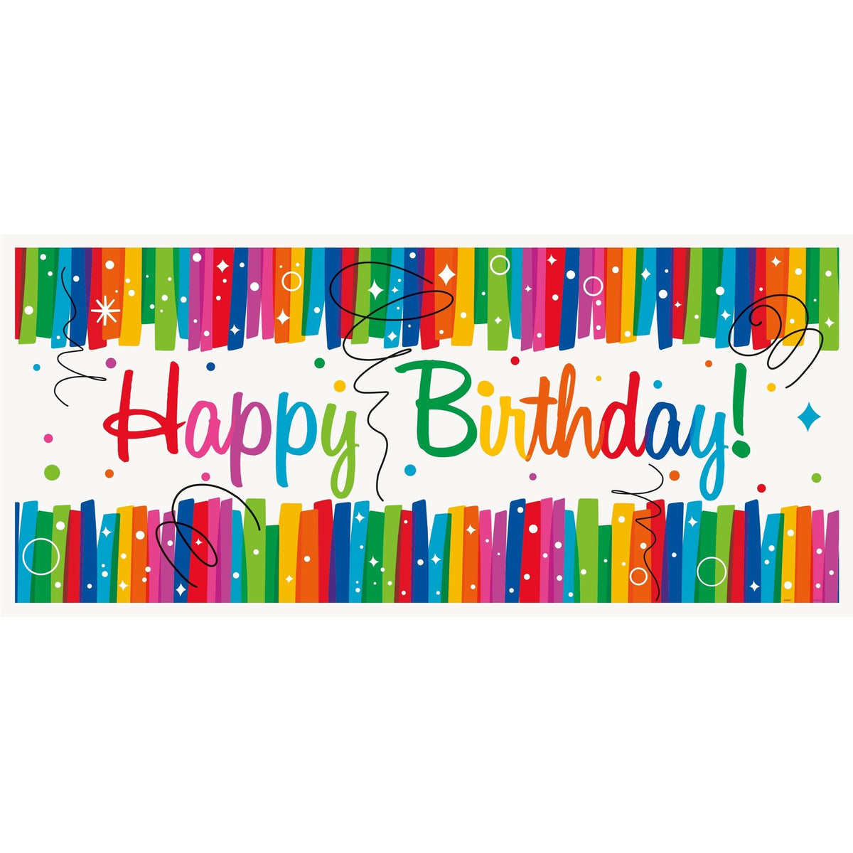 Banner Kit - Wall, Rainbow, Ribbons "Happy Birthday", 60" x 27"