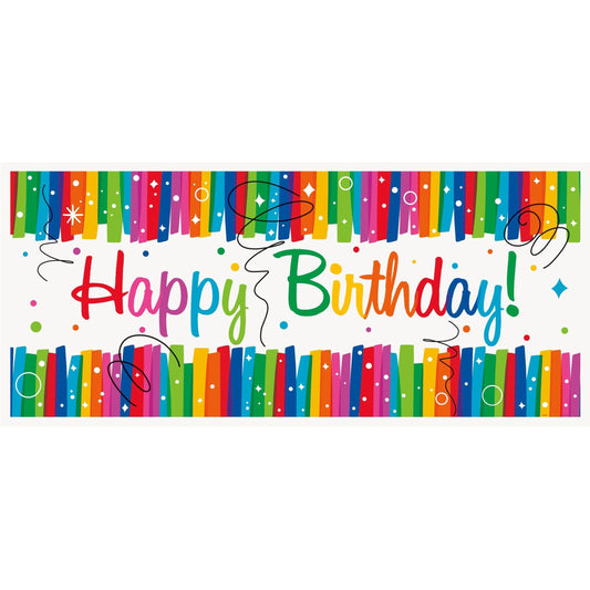 Banner Kit - Wall, Rainbow, Ribbons "Happy Birthday", 60" x 27"
