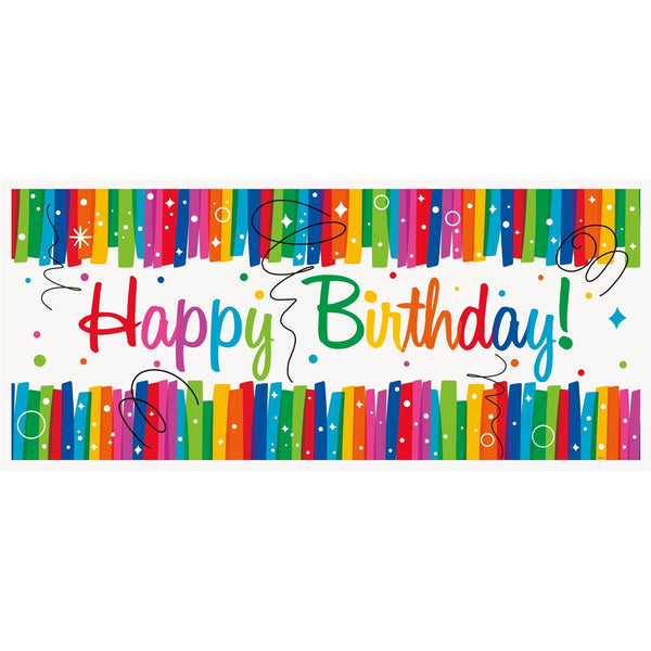 Banner Kit - Wall, Rainbow, Ribbons "Happy Birthday", 60" x 27"