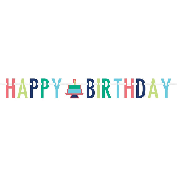 Banner - Letter, Modern Birthday, Paper, 12', 1 Piece
