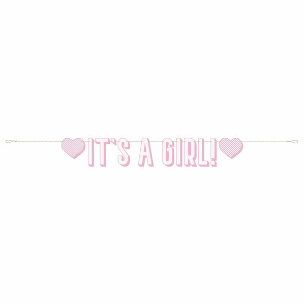 Banner - Letter, Pink, "It's a Girl"