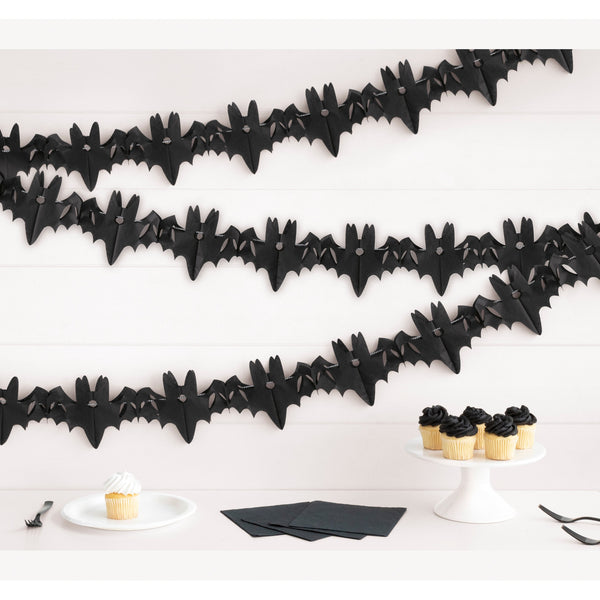 Bat Tissue Garland, 3 count - 10 ft each