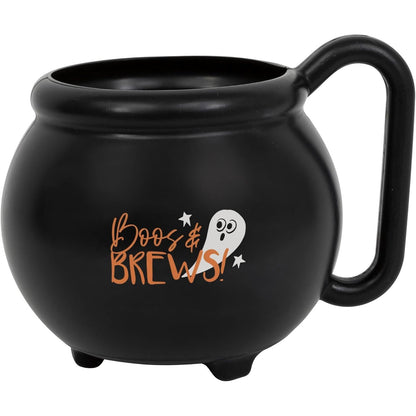 Bats & Boos Cauldron Shaped Plastic Halloween Mug - 15oz, Pack of 1