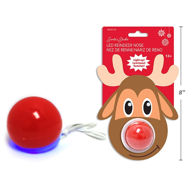 Battery-Operated LED Light-Up Christmas Reindeer Nose