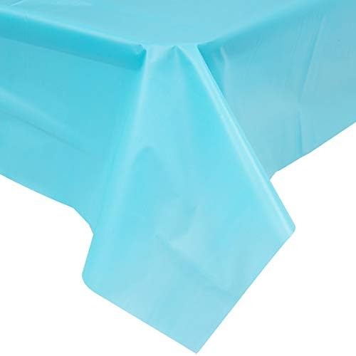 Bermuda Blue Plastic Table Cover 54" x 108"