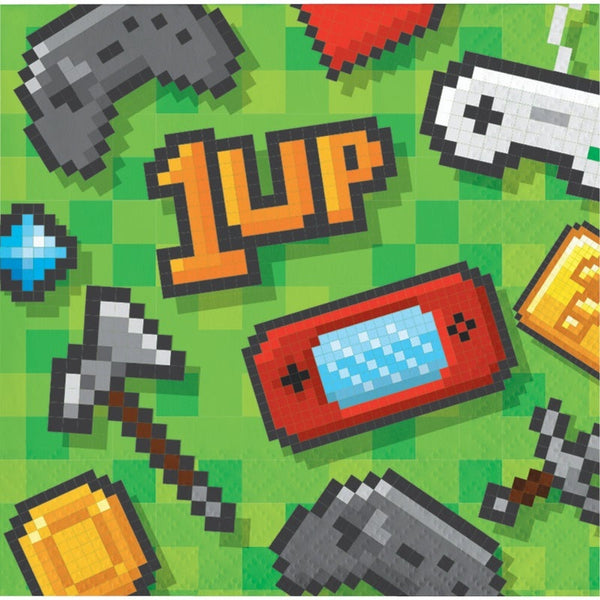 Beverage Napkin 16 Count 2 Piece Gaming Party