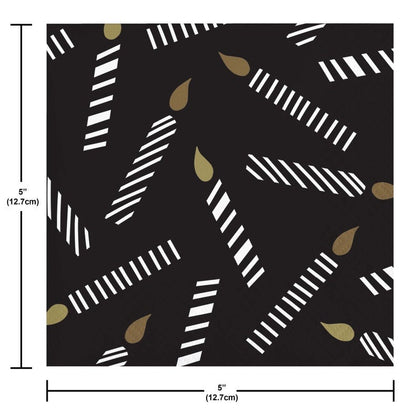 Beverage Napkin 16 Count 2 Piece Golden Wishes