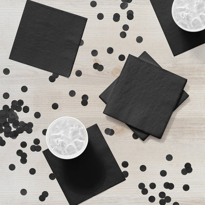 Beverage Napkin 50 Count 2-Ply Black Velvet