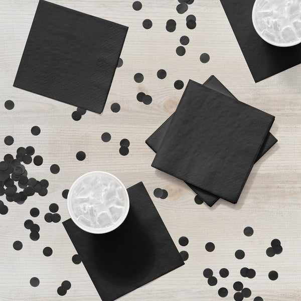 Beverage Napkin 50 Count 2-Ply Black Velvet