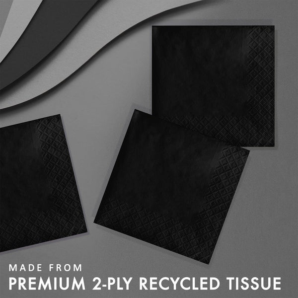 Beverage Napkin 50 Count 2-Ply Black Velvet