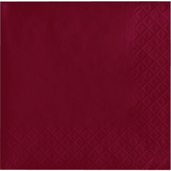 Beverage Napkin 50 Count 2-Ply Burgundy