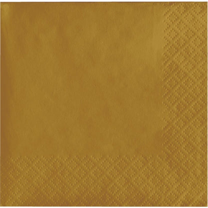 Beverage Napkin 50 Count 2-Ply Glittering Gold
