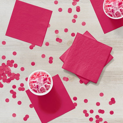 Beverage Napkin 50 Count 2-Ply Hot Magenta
