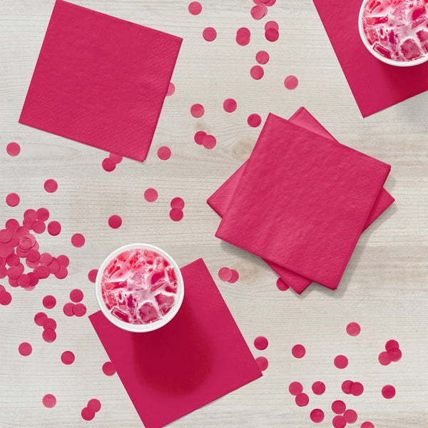 Beverage Napkin 50 Count 2-Ply Hot Magenta