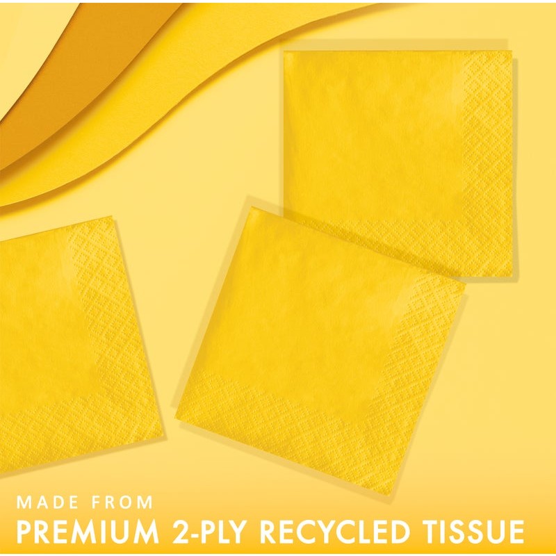 Beverage Napkin 50 Count 2-Ply School Bus Yellow