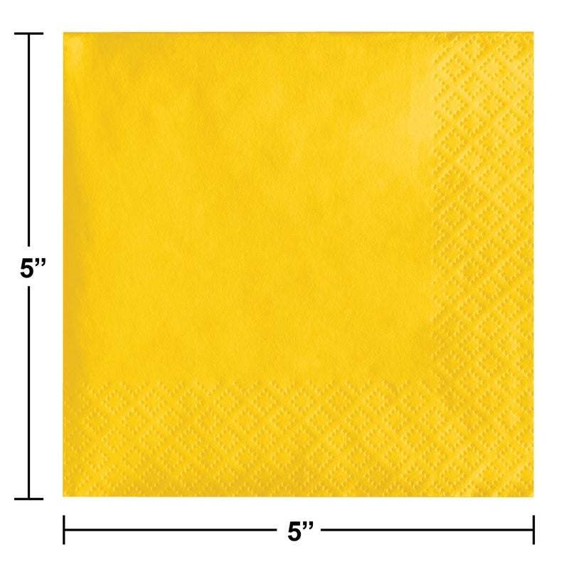 Beverage Napkin 50 Count 2-Ply School Bus Yellow