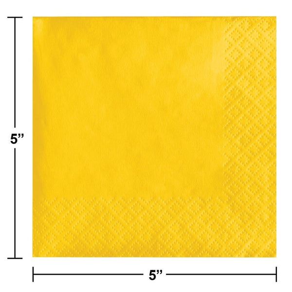 Beverage Napkin 50 Count 2-Ply School Bus Yellow