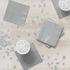 Beverage Napkin 50 Count 2-Ply Shimmering Silver