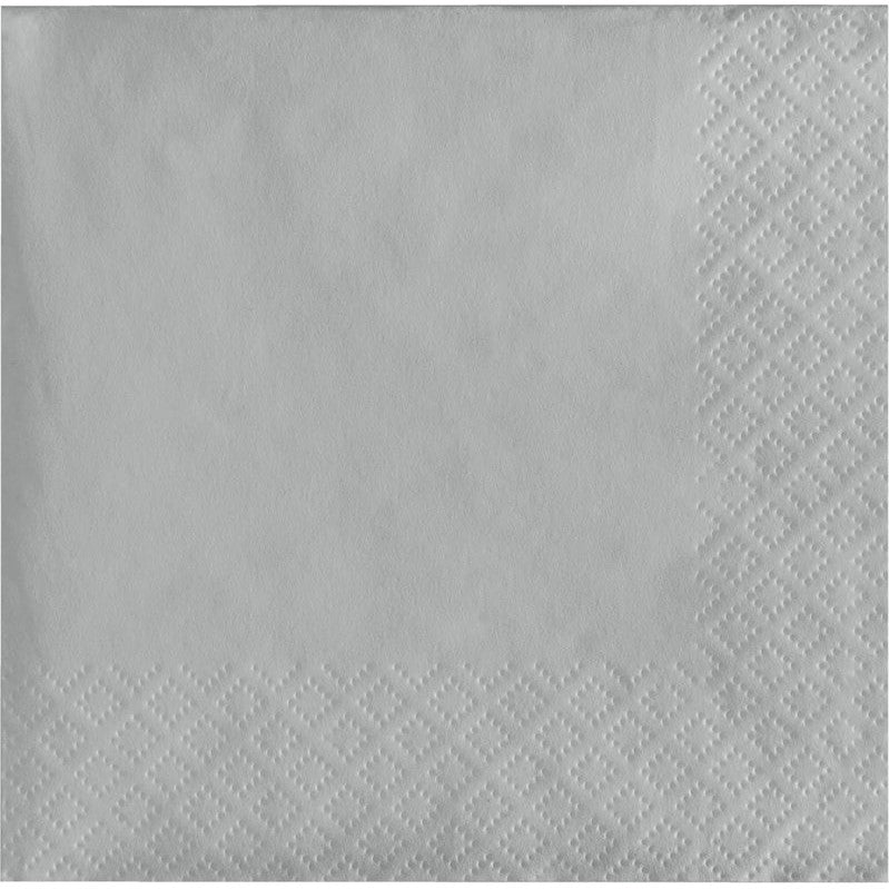 Beverage Napkin 50 Count 2-Ply Shimmering Silver