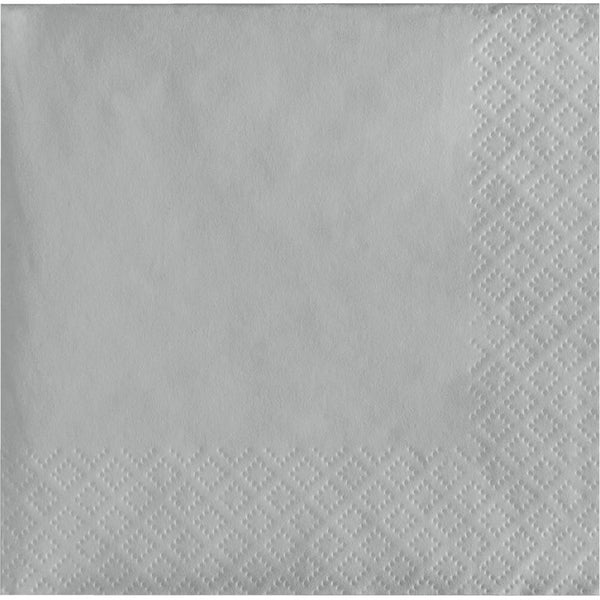 Beverage Napkin 50 Count 2-Ply Shimmering Silver