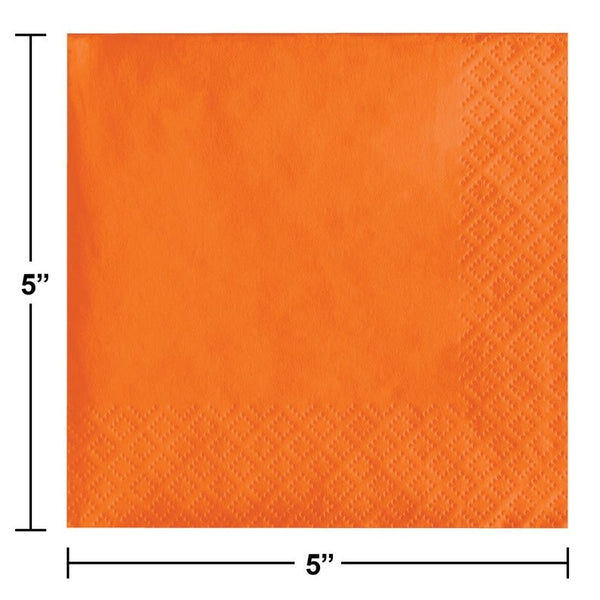 Beverage Napkin 50 Count 2-Ply Sunkissed Orange