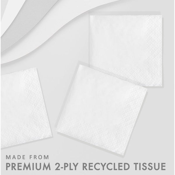 Beverage Napkin 50 Count 2-Ply White