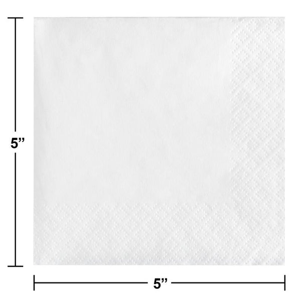 Beverage Napkin 50 Count 2-Ply White