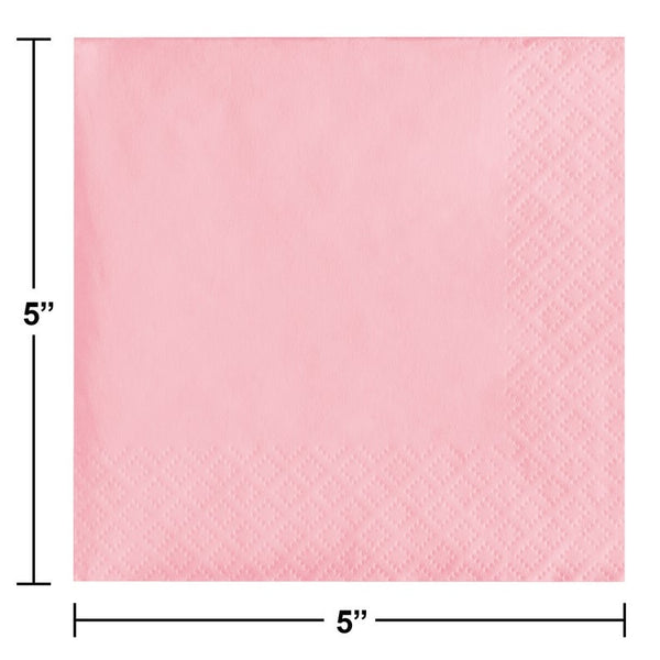 Beverage Napkins, 2-Ply, 50 Count – Classic Pink
