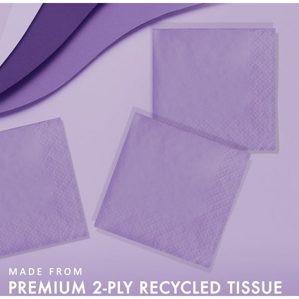 Beverage Napkins 50ct 2-Ply Luscious Lavender