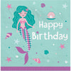 Birthday Mermaid Luncheon Napkins, 16 count