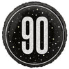 Black Glitz 18" Foil Baloon, 90th Birthday