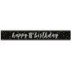 Black Glitz Happy 16th Birthday Foil Banner