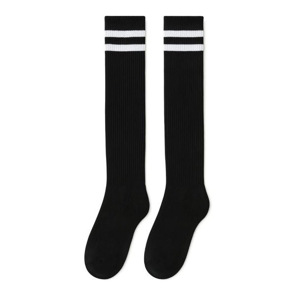 Black Knee High Striped Socks