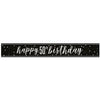 Black & Silver Glitz 50th Birthday Banner
