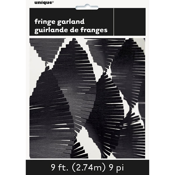 Black Tissue Fringe Garland – 9ft