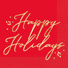 Blooming Holly "Happy Holidays" Lunch Napkins, 16 Count