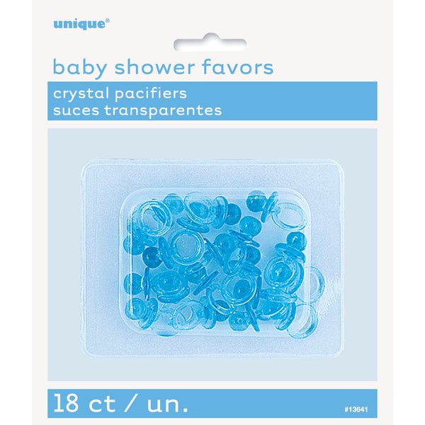Blue Crystal Pacifier Favors 1", 18 Count