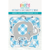 Blue Floral Elephant Baby Shower Banner