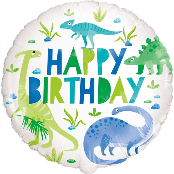 Blue & Green Dinosaur Balloon 18" Foil