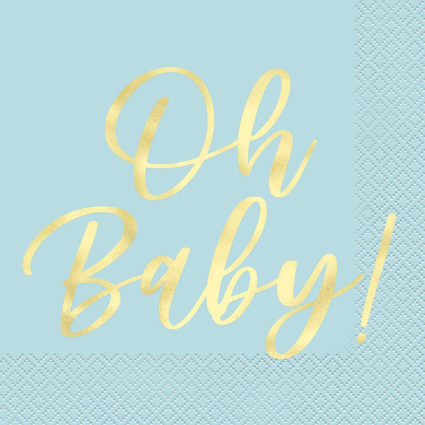 Blue "Oh Baby" Luncheon Napkins