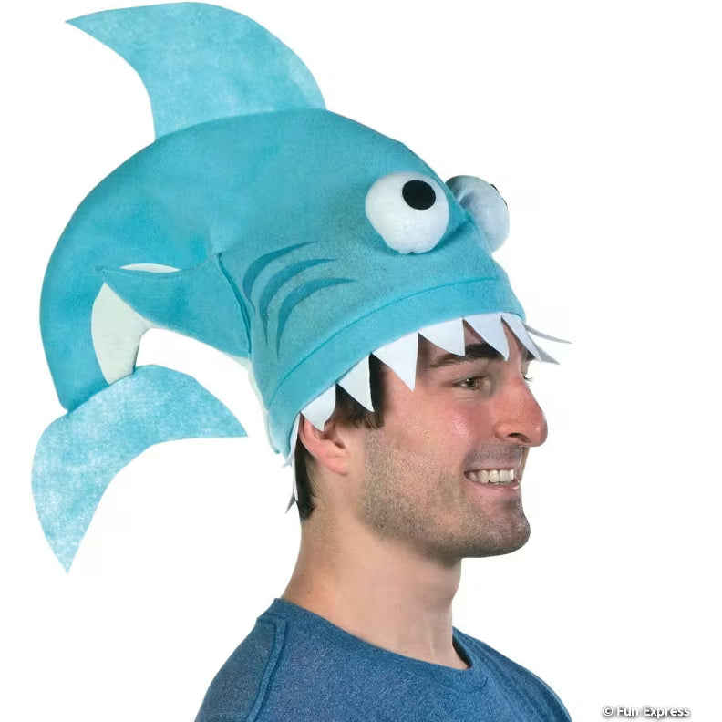 Blue & White Shark Fin Hat