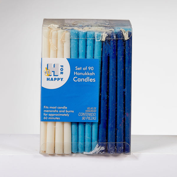 Blue and White Deluxe Hanukkah Candles, Value Pack, Set of 90