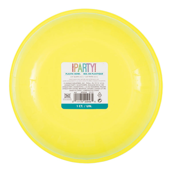Bowl - Plastic, Yellow, Tropical Leaves
