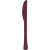 Burgundy Solid Premium Plastic Knives, 20 Count