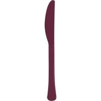 Burgundy Solid Premium Plastic Knives, 20 Count
