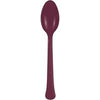 Burgundy Solid Premium Plastic Spoons, 20 Count