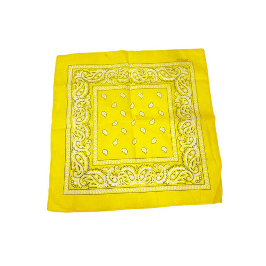 Yellow Paisley Bandana, 20" x 20"