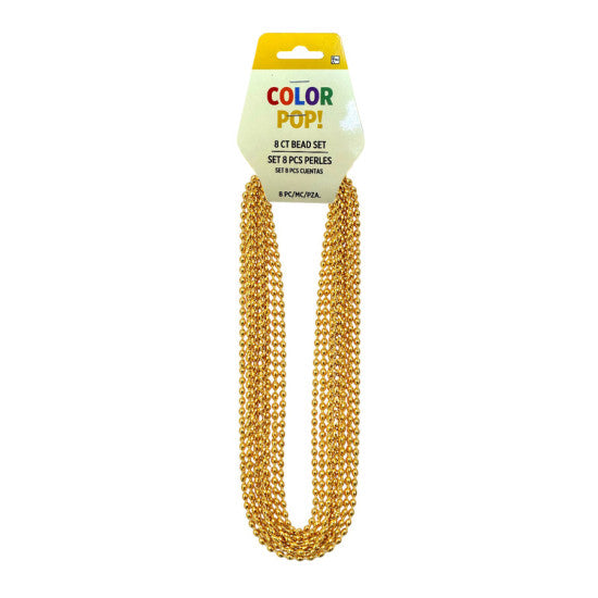 Gold 30" Oval Beads, 8 Count