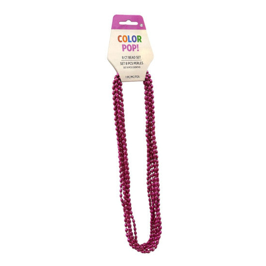 Pink 30" Oval Beads, 8 Count